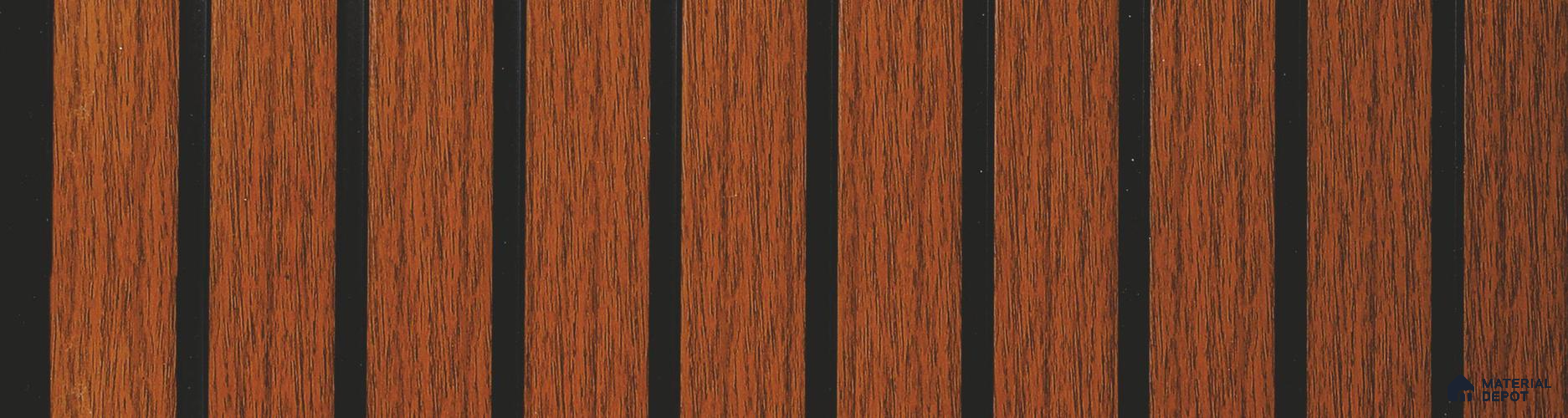 Brown Wooden Louver PN 05992 8 ft x 12 inch Charcoal Panel - 7 mm | Suitable for Feature Wall, TV Unit & Living Room | Width is Subjected to 5% Variation