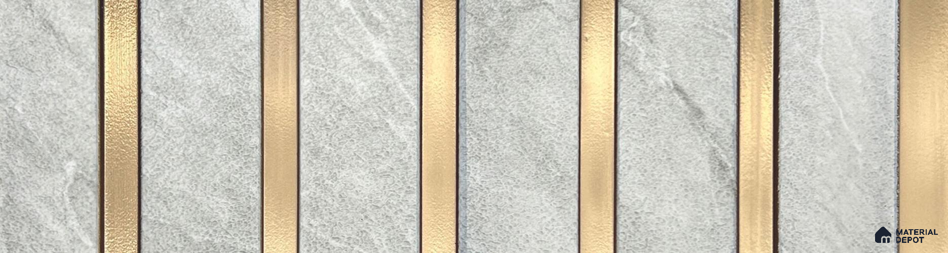 Grey Marble Louver PN 06012 8 ft x 12 inch Charcoal Panel - 7 mm | Suitable for Feature Wall, TV Unit & Living Room | Width is Subjected to 5% Variation