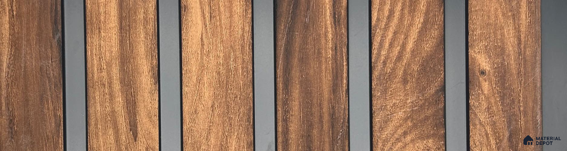 Brown Wooden Louver PN 06013 8 ft x 12 inch Charcoal Panel - 7 mm | Suitable for Feature Wall, TV Unit & Living Room | Width is Subjected to 5% Variation