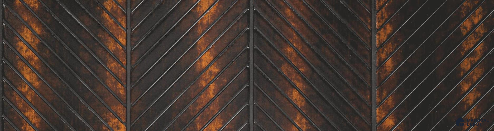 Brown Patterned Louver PN 06016 8 ft x 12 inch Charcoal Panel - 7 mm | Suitable for Feature Wall, TV Unit & Living Room | Width is Subjected to 5% Variation
