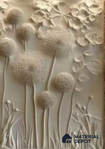 Duco Paintable 3D Dandelion 8 ft x 4 ft CNC Made HDHMR Panel - 50 mm