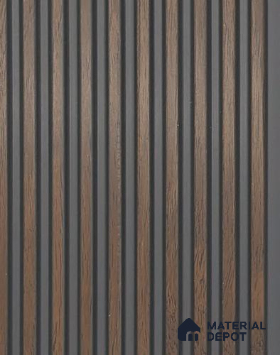 Multi Colour Wooden Louver PN 05959 8 ft x 4.1 inch Charcoal Panel - 7 mm | Suitable for Feature Wall, TV Unit & Living Room | Width is Subjected to 5% Variation