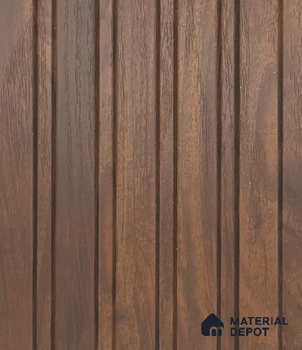 Brown Wooden Louver PN 05972 8 ft x 4.4 inch Charcoal Panel - 7 mm | Suitable for Feature Wall, TV Unit & Living Room | Width is Subjected to 5% Variation