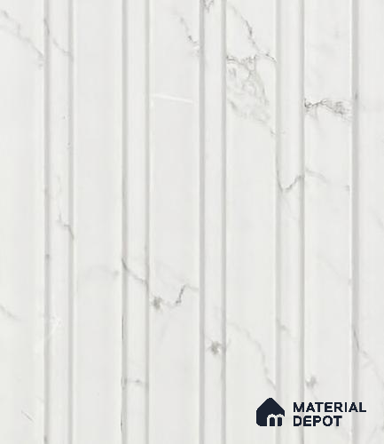 White Marble Louver PN 05967 8 ft x 4.4 inch Charcoal Panel - 7 mm | Suitable for Feature Wall, TV Unit & Living Room | Width is Subjected to 5% Variation