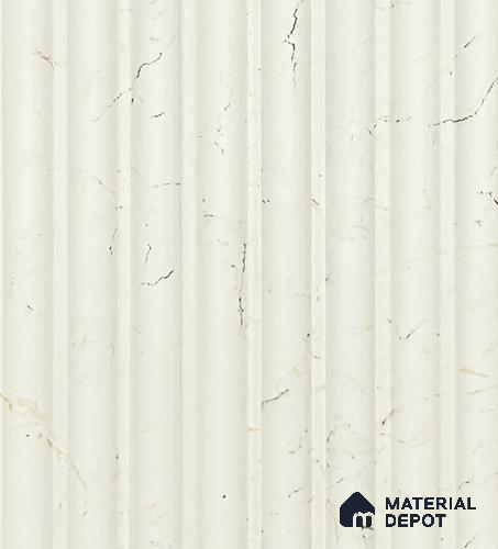White Marble Louver PN 05976 8 ft x 4.7 inch Charcoal Panel - 7 mm | Suitable for Feature Wall, TV Unit & Living Room | Width is Subjected to 5% Variation