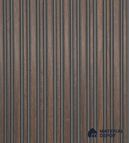 Brown Wooden Louver PN 05975 8 ft x 4.7 inch Charcoal Panel - 7 mm | Suitable for Feature Wall, TV Unit & Living Room | Width is Subjected to 5% Variation