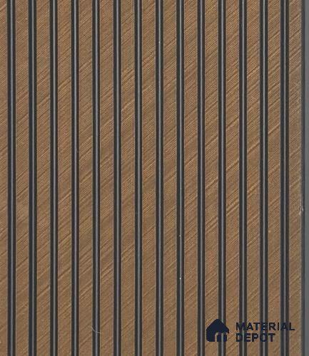 Brown Wooden Louver PN 05961 8 ft x 4.4 inch Charcoal Panel - 7 mm | Suitable for Feature Wall, TV Unit & Living Room | Width is Subjected to 5% Variation