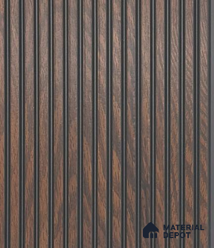 Brown Wooden Louver PN 05962 8 ft x 4.4 inch Charcoal Panel - 7 mm | Suitable for Feature Wall, TV Unit & Living Room | Width is Subjected to 5% Variation
