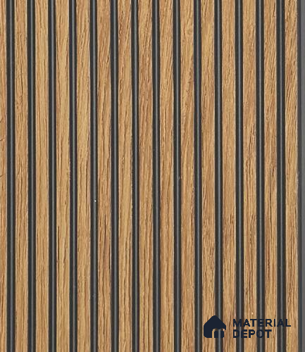 Brown Wooden Louver PN 05963 8 ft x 4.4 inch Charcoal Panel - 7 mm | Suitable for Feature Wall, TV Unit & Living Room | Width is Subjected to 5% Variation