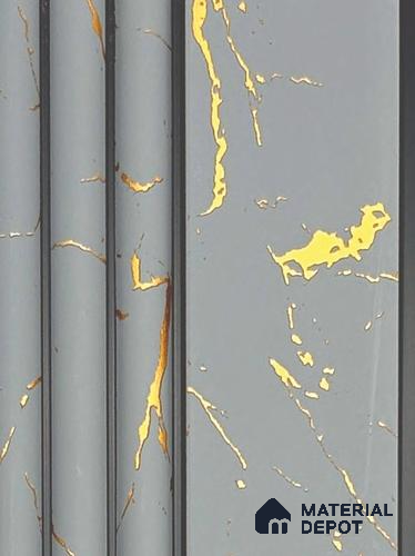 Grey Marble Louver PN 05982 8 ft x 3.8 inch Charcoal Panel - 7 mm | Suitable for Feature Wall, TV Unit & Living Room | Width is Subjected to 5% Variation
