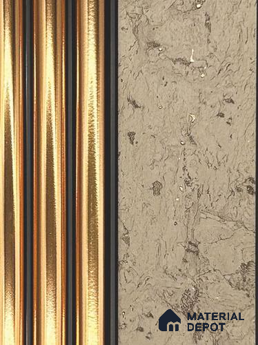 Gold Patterned Louver PN 05983 8 ft x 3.8 inch Charcoal Panel - 7 mm | Suitable for Feature Wall, TV Unit & Living Room | Width is Subjected to 5% Variation