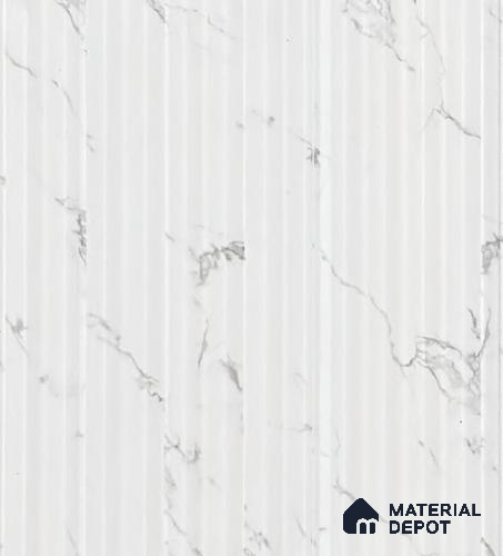 White Marble Louver PN 05979 8 ft x 4.7 inch Charcoal Panel - 7 mm | Suitable for Feature Wall, TV Unit & Living Room | Width is Subjected to 5% Variation