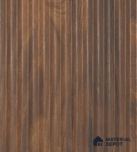 Brown Wooden Louver PN 05980 8 ft x 4.7 inch Charcoal Panel - 7 mm | Suitable for Feature Wall, TV Unit & Living Room | Width is Subjected to 5% Variation