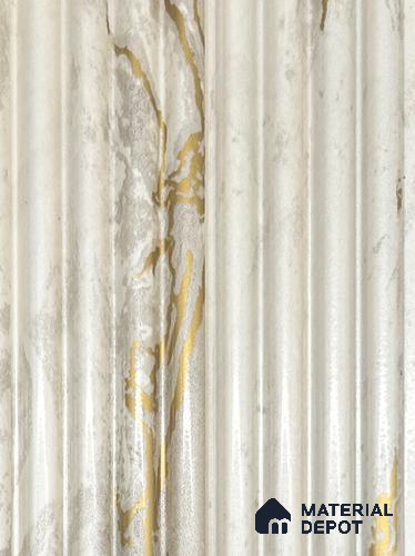 White Marble Louver PN 05985 8 ft x 3.8 inch Charcoal Panel - 7 mm | Suitable for Feature Wall, TV Unit & Living Room | Width is Subjected to 5% Variation