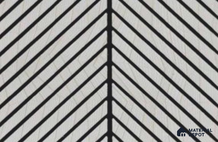 White Patterned Louver PN 05989 8 ft x 7.8 inch Charcoal Panel - 7 mm | Suitable for Feature Wall, TV Unit & Living Room | Width is Subjected to 5% Variation