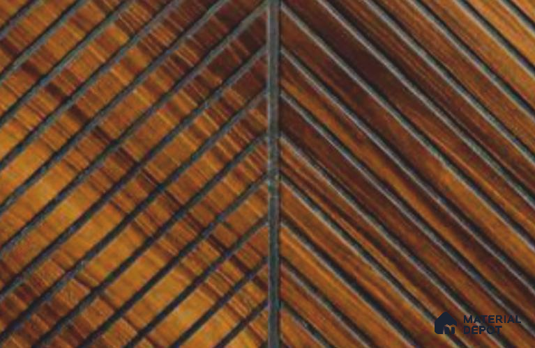 Brown Wooden Louver PN 05990 8 ft x 7.8 inch Charcoal Panel - 7 mm | Suitable for Feature Wall, TV Unit & Living Room | Width is Subjected to 5% Variation