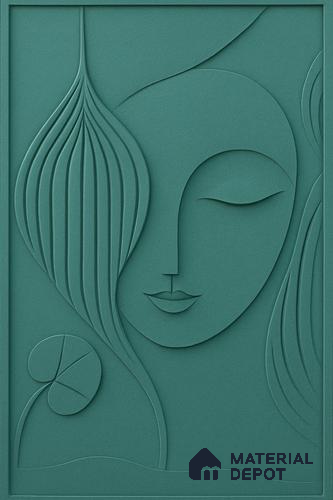 Art Deco Face Relief HR 00243 7 ft x 4 ft Duco Paintable CNC Made HDHMR - 17 mm