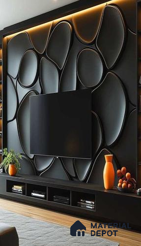 Duco Paintable Black Pattern 8 ft x 8 ft CNC Made HDHMR Panel - 30 mm