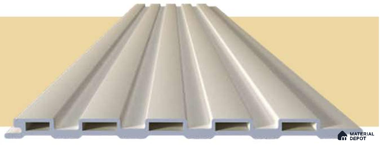White Plain Colour Louver PN 05884 9 ft x 6.2 inch WPC Panel - 12 mm | Suitable for Feature Wall, TV Unit & Living Room | Width is Subjected to 5% Variation