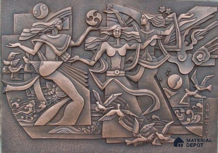 Duco Paintable Bronze Relief Mural 6 ft 9 inch x 5 ft 9 inch CNC Made HDHMR - 25 mm