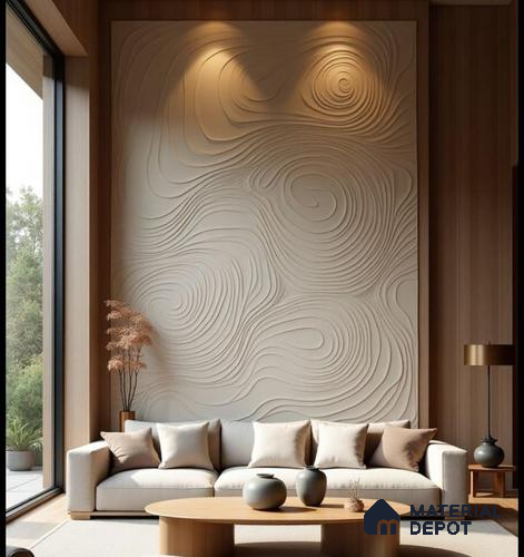 Contour Flow Wall 10.5 ft x 8 ft 8 inches CNC Made HDHMR - 25 mm (4 Sheets)
