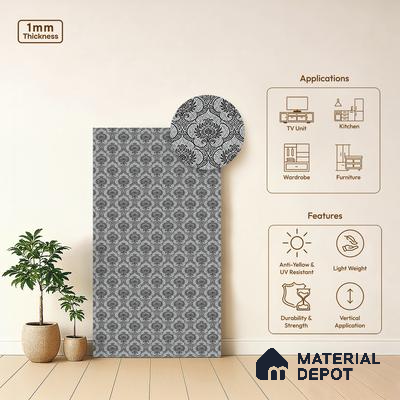 Patterned Look LM 21403 8 ft x 4 ft Texture Finish Decorative Laminate - 1 mm | Suitable for Bedroom, TV Unit, Wardrobe