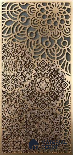 Duco Paintable Floral Mandala 8 ft x 4 ft CNC Made HDHMR Panel - 8 mm