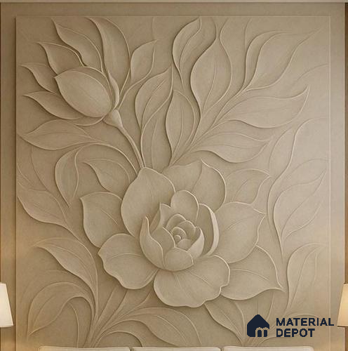 Duco Paintable Flower Wall 8 ft x 4 ft CNC Made HDHMR Panel - 25 mm