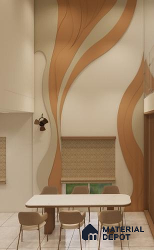 Duco Paintable Flowing Waves 8 ft x 4 ft CNC Made HDHMR Panel - 25 mm