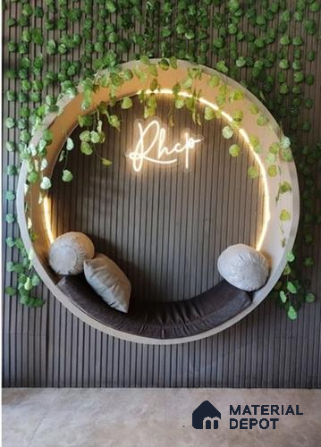 Duco Paintable Halo Lounge Nook 8 ft x 4 ft CNC Made HDHMR Panel - 12 mm