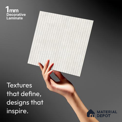 Fluted Solid Color Look LM 01199 Tokyo Stellar 8 ft x 4 ft Texture Finish Laminates - 1 mm | Suitable for TV Unit, Wardrobe, Kitchen Cabinets