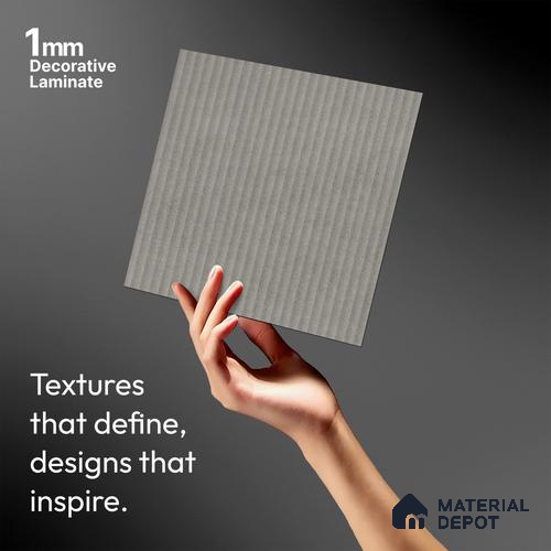 Fluted Solid Color Look LM 01200 Tokyo Millet 8 ft x 4 ft Texture Finish Laminates - 1 mm  | Suitable for TV Unit, Wardrobe, Kitchen Cabinets