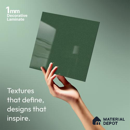 Metallic Look LM 19191 Minty Green 8 ft x 4 ft Glossy Finish Decorative Laminate - 1 mm | Suitable for TV Unit, Wardrobe, Kitchen Cabinets
