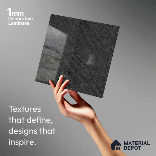 Marble Look LM 19200 Haemus Marble 8 ft x 4 ft Glossy Finish Decorative Laminate - 1 mm | Suitable for TV Unit, Wardrobe, Kitchen Cabinets