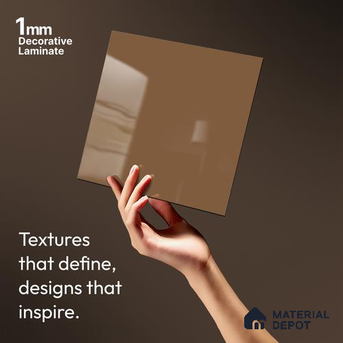 Solid Colors Look LM 19208 Coral 8 ft x 4 ft Glossy Finish Decorative Laminate - 1 mm | Suitable for Living Room, Kitchen, Office