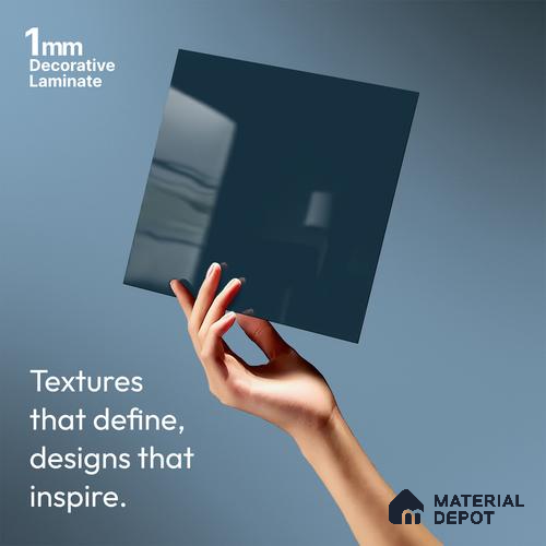 Solid Colors Look LM 19210 Teal 8 ft x 4 ft Glossy Finish Decorative Laminate - 1 mm | Suitable for Living Room, Kitchen, Office