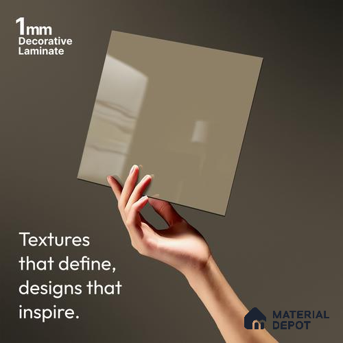 Solid Colors Look LM 19213 Caramel 8 ft x 4 ft Glossy Finish Decorative Laminate - 1 mm | Suitable for Living Room, Kitchen, Office