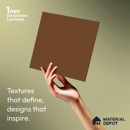 Solid Colors Look LM 19228 Chestnut 8 ft x 4 ft Matte Finish Decorative Laminate - 1 mm | Suitable for Living Room, Kitchen, Office