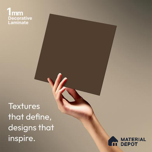 Solid Colors Look LM 19230 Brown Haze 8 ft x 4 ft Matte Finish Decorative Laminate - 1 mm | Suitable for Living Room, Kitchen, Office