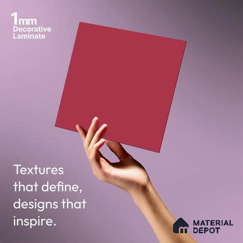 Solid Colors Look LM 19235 Raspberry 8 ft x 4 ft Matte Finish Decorative Laminate - 1 mm | Suitable for Living Room, Kitchen, Office