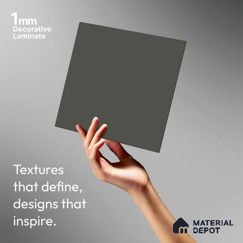 Solid Colors Look LM 19244 Stone Grey 8 ft x 4 ft Matte Finish Decorative Laminate - 1 mm | Suitable for Living Room, Kitchen, Office