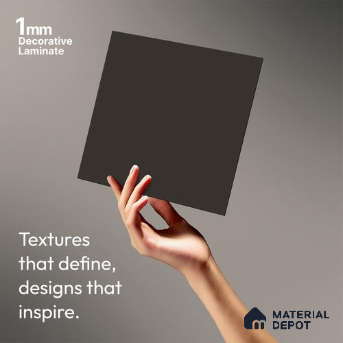Solid Colors Look LM 19245 Dark Grey 8 ft x 4 ft Matte Finish Decorative Laminate - 1 mm | Suitable for Living Room, Kitchen, Office