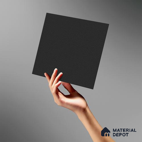 LM 19421 Charcoal Black Solid Color Suede Finish 8 ft x 4 ft Decorative Laminate - 1 mm | Suitable for Living Room, Kitchen, Office