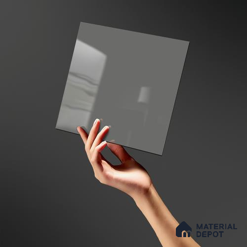 LM 19424 C Slate Grey Solid Color Glossy Finish 8 ft x 4 ft Decorative Laminate - 1 mm | Suitable for Living Room, Kitchen, Office