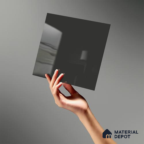 LM 19439 Stone Grey Solid Color Glossy Finish 8 ft x 4 ft Decorative Laminate - 1 mm | Suitable for Living Room, Kitchen, Office