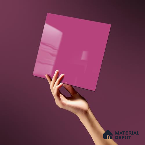 LM 19443 Vivid Pink Solid Color Glossy Finish 8 ft x 4 ft Decorative Laminate - 1 mm | Suitable for Living Room, Kitchen, Office