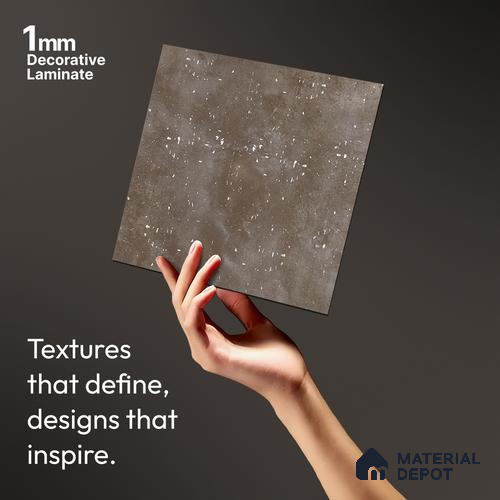 LM 19449 Dark Urban Lime Stone Texture Finish 8 ft x 4 ft Decorative Laminate - 1 mm | Suitable for TV Unit, Wardrobe, Kitchen Cabinets