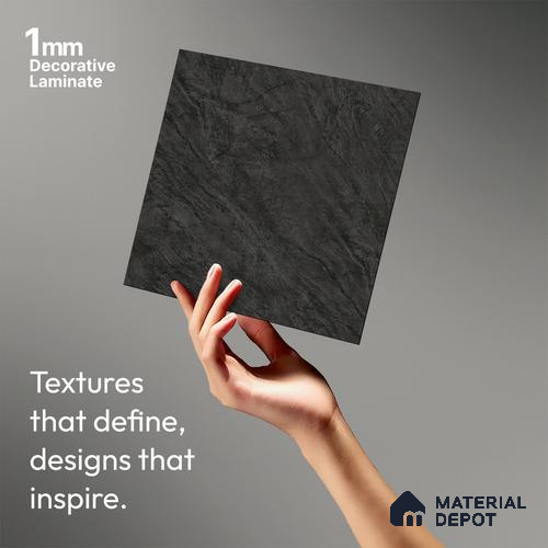 LM 19460 B Maycair Marble Seraphinite Texture Finish 8 ft x 4 ft Decorative Laminate - 1 mm | Suitable for TV Unit, Wardrobe, Kitchen Cabinets