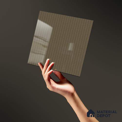 Taupe Beige Fluted Solid Color LM 19467 B Beige Glossy Finish 8 ft x 4 ft Glossy Finish Decorative Laminate - 1 mm | Suitable for TV Unit,Wardrobe, Kitchen Cabinets