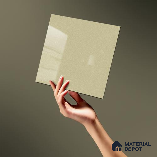 LM 19471 Cream Metallic High Gloss Finish 8 ft x 4 ft Decorative Laminate - 1 mm | Suitable for TV Unit, Wardrobe, Kitchen Cabinets